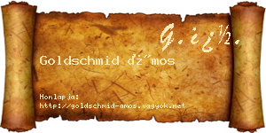 Goldschmid Ámos névjegykártya